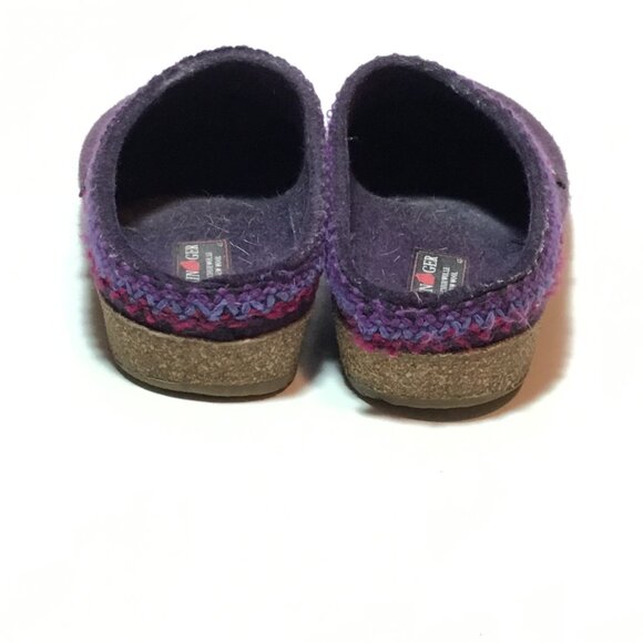 Haflinger Grizzly GZ Classic Wool Felt Clogs Lavender Size 40 - Picture 3 of 7